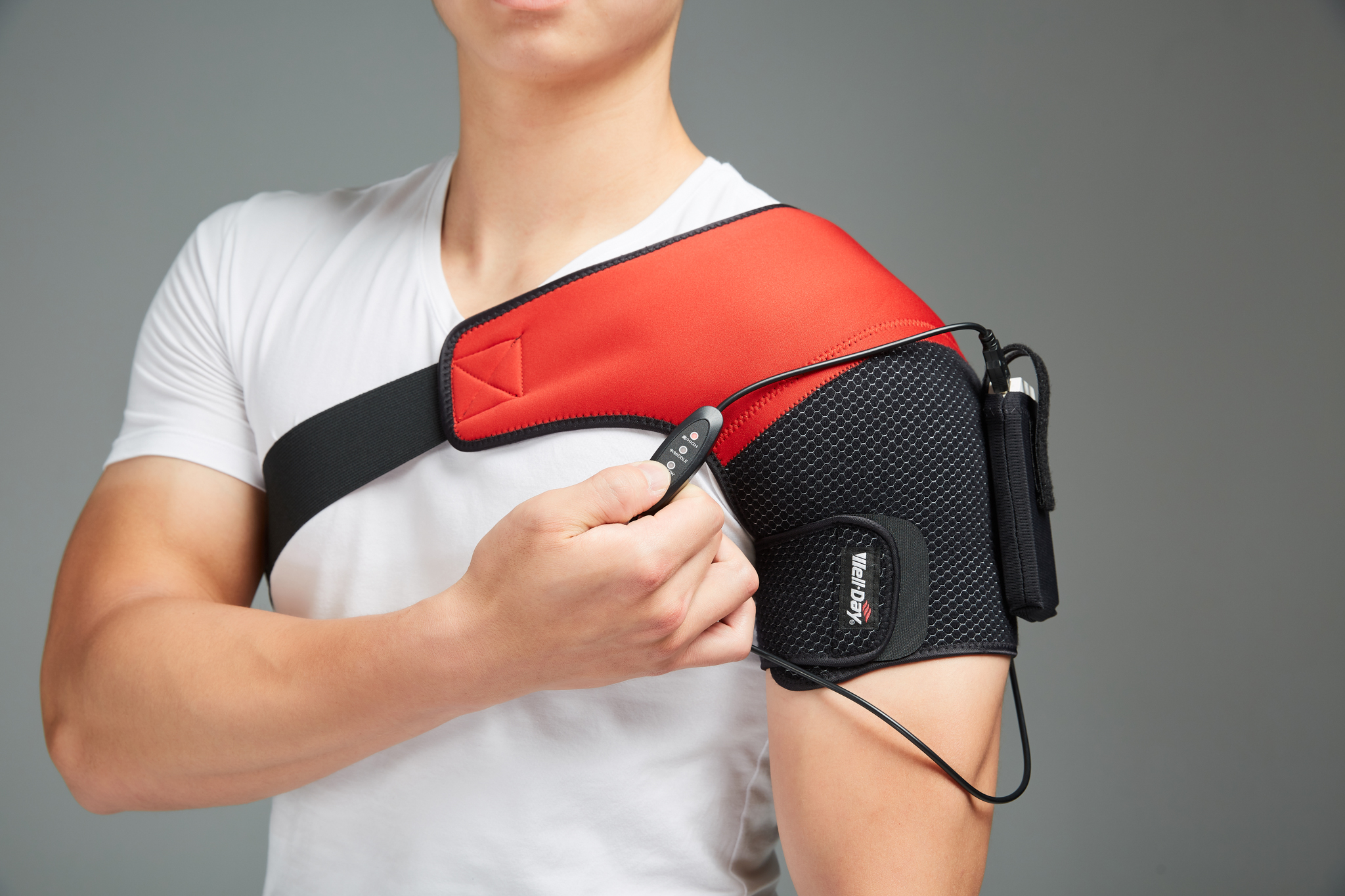 護具恢復套護腕護腰商品拍攝時尚紅黑色