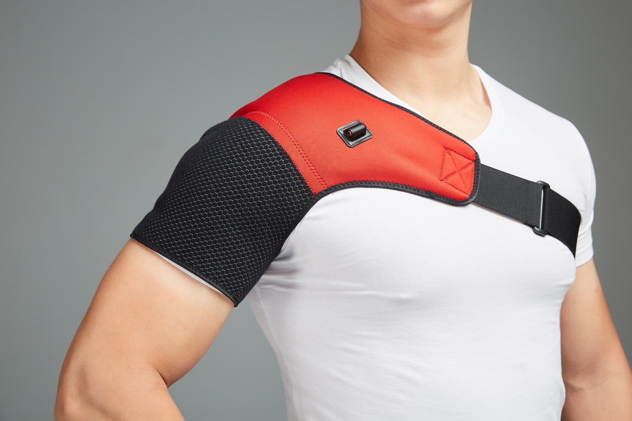護具恢復套護腕護腰商品拍攝時尚紅黑色